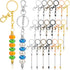 18Pcs Beadable Keychain Bar Bulk, Colorful Plating Alloy Beaded Keychain, Blank Keychain Making Supplies DIY...
